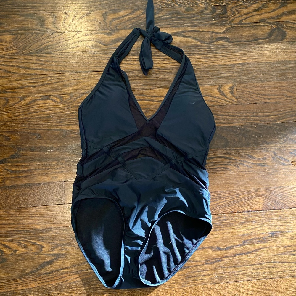 GIANNI BINI Lrg black one piece bathing suit